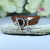 Bracelet cuir 3 tours marron – Image 2